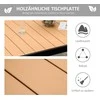 "Outsunny" sodo stalas 6 asmenų valgomojo stalas lengvai prižiūrimas aliuminio stalas sodo baldai plastikas gamta+juoda 140x90x74cm