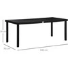 "Outsunny" sodo stalas 8 žmonėms valgomojo stalas aliuminio stalas sodo baldai svetainės baldai lengvai prižiūrimas plastikas juodas 190 x 90 x 74 cm