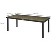 "Outsunny" sodo stalas aliuminis 190x90 cm, atsparus oro sąlygoms, medžio išvaizdos bufetinis stalas, neslidus stovyklavimo stalas 8 žmonėms balkono stalas terasos stalas lauko valgomojo stalas sode, terasoje, balkone, natūrali mediena