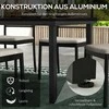 "Outsunny" sodo stalas aliuminis 190x90 cm, atsparus oro sąlygoms, medžio išvaizdos bufetinis stalas, neslidus stovyklavimo stalas 8 žmonėms balkono stalas terasos stalas lauko valgomojo stalas sode, terasoje, balkone, natūrali mediena