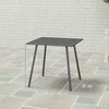"Outsunny" sodo stalas iš plieno 80 x 80 x 74 cm Oro sąlygoms atsparus bufeto stalas su plieniniu rėmu, neslidus kempingo stalas 4 asmenims balkono stalas terasos stalas lauko valgomojo stalas sodui, terasai, balkonui, pilkas