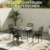 "Outsunny" sodo stalas iš plieno 80 x 80 x 74 cm Oro sąlygoms atsparus bufeto stalas su plieniniu rėmu, neslidus kempingo stalas 4 asmenims balkono stalas terasos stalas lauko valgomojo stalas sodui, terasai, balkonui, pilkas