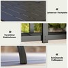 Outsunny sodo stalas plieno 150x90 cm oro sąlygoms atsparus balkono stalas su skyle skėčiui, lamelių dizaino bufetinis stalas kempingo stalas 6 žmonėms kiemo stalas lauko valgomojo stalas sode, terasoje balkone juodas