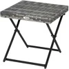 "Outsunny" sodo stalas "Polyrattan" sulankstomas kavos staliukas sulankstomas stalas metalinis rėmas pilka 40x40x40cm