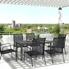 "Outsunny" sodo stalas, prailgintas aliuminis 160/220x90 cm Oro sąlygoms atsparus balkono stalas, neslidus bufeto stalas Stalas 6-8 žmonėms, lauko valgomojo stalas sode, terasoje, balkone, pilkas