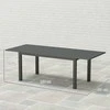 "Outsunny" sodo stalas, prailgintas aliuminis 160/220x90 cm Oro sąlygoms atsparus balkono stalas, neslidus bufeto stalas Stalas 6-8 žmonėms, lauko valgomojo stalas sode, terasoje, balkone, pilkas