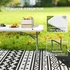 Outsunny sulankstomas sodo stalas, 180 x 74 cm, atsparus oro sąlygoms, bufetinis stalas su nešiojimo rankena, sulankstomas kempingo stalas sodui, terasai ir balkonui, baltas