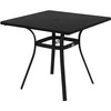 Outsunny sodo stalas valgomojo stalas skėčio skylė kvadratinis balkono stalas 4 asmenims kojų padas iki 70 kg terasa plienas juodas 80x80x76cm