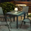 Outsunny sodo stalas, valgomojo stalas sodui su ištraukiamu stalviršiu, terasos stalas su medžio imitacija, aliumininis balkono stalas, smėlio ir pilka spalva, 160 x 80 x 75 cm