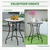 Outsunny sodo staliukas mozaikinis staliukas apvalus bistro staliukas mozaikinis stalviršis keraminis metalinis žalias+smėlio+baltas Ø60cm
