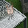 Outsunny® sodo stalas, šoninis staliukas su grūdinto stiklo stalviršiu, poliratanas + aliuminis