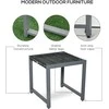 Outsunny® sodo stalas, šoninis staliukas su grūdinto stiklo stalviršiu, poliratanas + aliuminis
