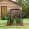 "Outsunny" sodo tinklo augalų apsaugos palapinės durų apsauga nuo vabzdžių plienas juodas 1,2x1,5x1,5 m