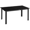 Outsunny sodo stalas, lauko valgomojo stalas 6 asmenims, terasos stalas su stikliniu stalviršiu, aliuminio vakarėlių stalas, balkono stalas, juodas, 150 x 90 x 74 cm