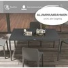 Outsunny Sodo valgomojo stalas 6 asmenims - tamsiai pilkas 145 x 90 x 74 cm