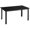 Sodo valgomojo stalas 6 asmenims, terasos stalas su stikliniu stalviršiu - juodas 150 x 90 x 74 cm