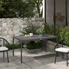 Outsunny Sodo valgomojo stalas 6 asmenims - tamsiai pilkas 145 x 90 x 74 cm