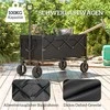 Outsunny sodo vežimėlis 100 kg apkrovai, sulankstomas, išplečiamas transportavimo vežimėlis su nuimamu tentu, rankena, ratais, bolerių vežimėlis, rankinis vežimėlis, sodo karutis, 160 litrų įrankių vežimėlis namams, sodui, juodas