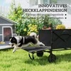 Outsunny sodo vežimėlis 100 kg apkrovai, sulankstomas, išplečiamas transportavimo vežimėlis su nuimamu tentu, rankena, ratais, bolerių vežimėlis, rankinis vežimėlis, sodo karutis, 160 litrų įrankių vežimėlis namams, sodui, juodas