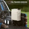 "Outsunny" sodo vežimėlis 100 kg, sulankstomas transportavimo vežimėlis su nuimamu brezentu, rankena, ratukais, rankinis vežimėlis sodo vežimėlis 138 litrų, įrankių vežimėlis namams, sodui Smėlio spalvos