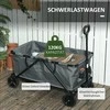 "Outsunny" sodo vežimėlis 120 kg svorio, sulankstomas vežimėlis su nuimamu brezentu, rankena, ratais, vairuojamąja ašimi, rankinis sodo vežimėlis, 160 litrų talpos įrankių vežimėlis namui sode, tamsiai pilkos spalvos