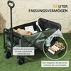 "Outsunny" sodo vežimėlis 90 kg svorio, sulankstomas vežimėlis su nuimamu brezentu, rankena, ratais, vairuojamąja ašimi, rankinis sodo vežimėlis 72 litrų talpos įrankių vežimėlis namui sode, žalias