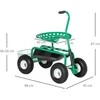 Outsunny Sodo vežimėlis su pasukama sėdyne, reguliuojamas aukštis 150 kg 81 x 44,5 x 46-59 cm
