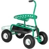 Outsunny Sodo vežimėlis su pasukama sėdyne, reguliuojamas aukštis 150 kg 81 x 44,5 x 46-59 cm