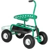 Outsunny Sodo vežimėlis su pasukama sėdyne, reguliuojamas aukštis 150 kg 81 x 44,5 x 46-59 cm