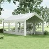 Outsunny Šoninė paviljono sienelė, 6 x 2 m, pakaitinė tentinė sienelė - balta