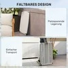 "Outsunny" šoninis staliukas sodui, reguliuojamo aukščio sodo staliukas, sulankstomas plastikinis balkono staliukas, stačiakampis kavos staliukas, 50 kg svorio, 76x50x74H cm sofos staliukas lauke, viduje, balkone, terasoje, baltas