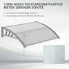 "Outsunny" stogelis lauko durims 100 x 75 cm, aliuminio ir polikarbonato stogelis su apsauga nuo UV spindulių Balkono stogelis lauko durims, apsauga nuo saulės, apsauga nuo lietaus, sidabrinis