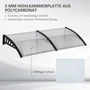 "Outsunny" stogelis lauko durims 200 x 96 x 27 cm stogelis su apsauga nuo UV spindulių, apsauga nuo lietaus, apsauga nuo saulės lauke, aliuminis, juodas