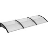 "Outsunny" stogelis lauko durims 303 x 96 x 27 cm stogelis su apsauga nuo UV spindulių, apsauga nuo lietaus, apsauga nuo saulės lauke aliuminis juodas