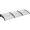 "Outsunny" stogelis lauko durims 303 x 96 x 27 cm stogelis su apsauga nuo UV spindulių, apsauga nuo lietaus, apsauga nuo saulės lauke aliuminis juodas