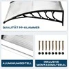 Outsunny stogelis durims, 90 x 295 cm, arkos formos polikarbonatinis stogelis su apsauga nuo UV spindulių, apsauga nuo saulės ir lietaus