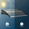 Outsunny stogelis virš durų 103 x 96,5 x 27 cm, su apsauga nuo UV spindulių, lietaus ir saulės, aliuminis, juodas
