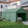 "Outsunny" stoginė 3x6 m, garažas su ritininėmis durimis, stogu, nuimamomis šoninėmis sienelėmis, UV spinduliams atspari vandeniui atspari garažo palapinė, sandėliavimo palapinė, ganyklų palapinė, garažo stoginė automobiliui, sunkvežimiui, visureigiui, valčiai, žalia