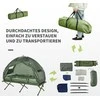 "Outsunny" stovyklavietės lova 4 in 1 su palapine, miegmaišiu, sulankstoma, tamsiai žalia