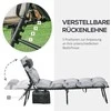 "Outsunny" stovyklavietės lova, stovyklavietės gultas, stovyklavietės lova su krepšiu, reguliuojama sulankstoma lova su pagalve sode, balkone, iki 120 kg, šviesiai pilka, plienas, poliesteris, 58 x 189 x 32,5 cm