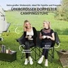 „Outsunny“ sulankstoma kėdė, 2 vietų kempingo kėdė su šaltkrepšiais ir krepšiu nešiojimui, lauko sulankstoma kėdė, atlaikanti iki 250 kg, tvirta, lengva, paminkštinta, žvejybos kėdė, sodo kėdė sodui, kempingui, paplūdimiui