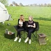 „Outsunny“ sulankstoma kėdė, 2 vietų kempingo kėdė su šaltkrepšiais ir krepšiu nešiojimui, lauko sulankstoma kėdė, atlaikanti iki 250 kg, tvirta, lengva, paminkštinta, žvejybos kėdė, sodo kėdė sodui, kempingui, paplūdimiui