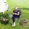 Outsunny sulankstoma kėdė, kempingo kėdė su šonine kišene, krepšiu nešiojimui, paminkštinta, lauko sulankstoma kėdė iki 120 kg, tvirta, lengva, žvejybos kėdė, sodo kėdė, skirta sodui, kempingui, paplūdimiui