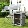 Outsunny Sulankstoma kempingo virtuvė, lauko virtuvė su apsauga nuo UV spindulių