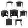Sudedamas pavėsinė Outsunny 2 x 2 m, su 4 šoninėmis sienelėmis, langais, palapinė su apsauga nuo UV spindulių, sodo palapinė su nešiojimo krepšiu, plienas, Oksfordo audinys, juoda