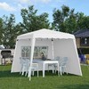 "Outsunny" sulankstoma pavėsinė 2,4 x 2,4 m pavėsinė su šoninėmis sienelėmis, reguliuojamo aukščio vakarėlių palapinė su UV apsauga, sulankstoma palapinė su krepšiu sodui, balkonui, Oksfordas, plienas, balta
