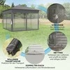 Outsunny Sulankstoma pavėsinė 3 x 3 m, pavėsinė su LED, 4 užuolaidos - tamsiai pilka