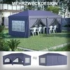 "Outsunny" sulankstoma pavėsinė 5,85x2,95 m su UV apsauga, šoninėmis sienelėmis, langais, durimis su užtrauktuku, plieninė, mėlyna