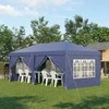 "Outsunny" sulankstoma pavėsinė 5,85x2,95 m su UV apsauga, šoninėmis sienelėmis, langais, durimis su užtrauktuku, plieninė, mėlyna