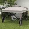 Surenkamas paviljonas Outsunny, sodo palapinė su šoninėmis sienelėmis, pop-up palapinė, šviesiai pilka, 3,25 x 3,25 x 2,65 m